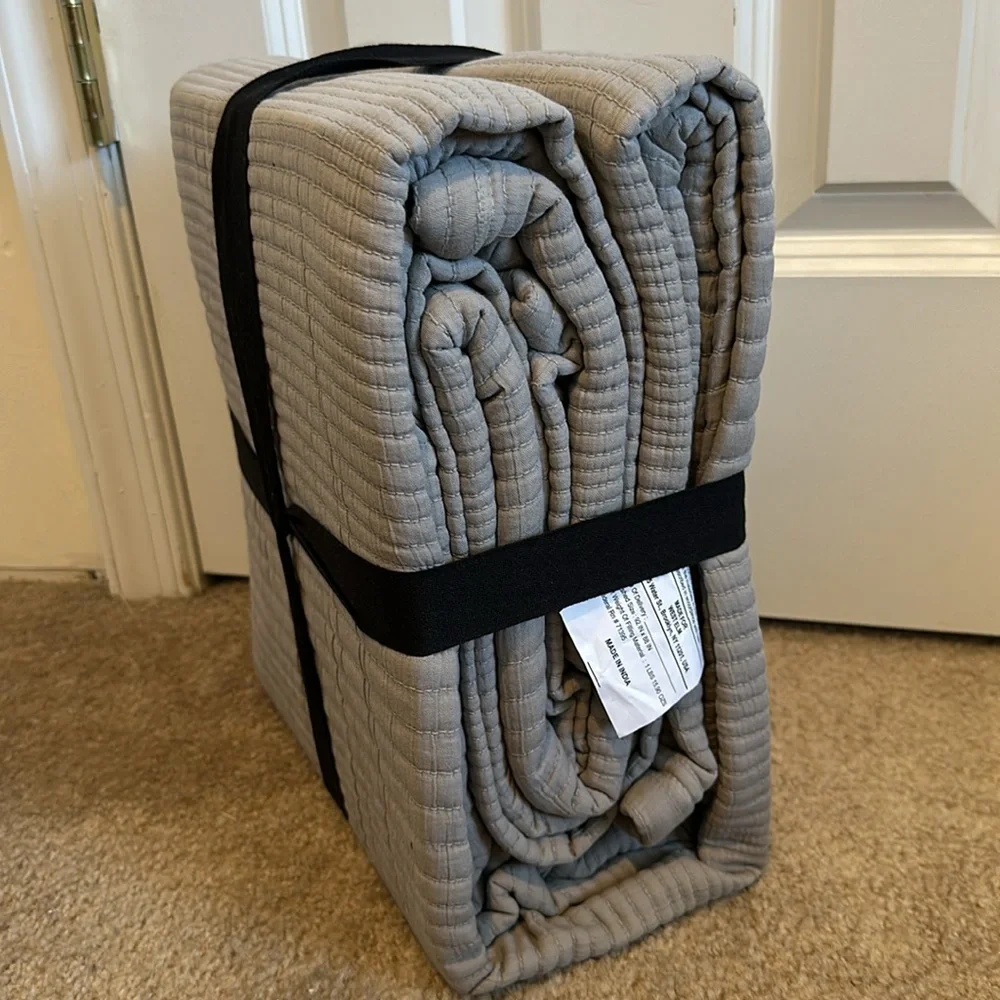 West Elm Ribbed Blanket - Pearl Gray - Full/Queen
